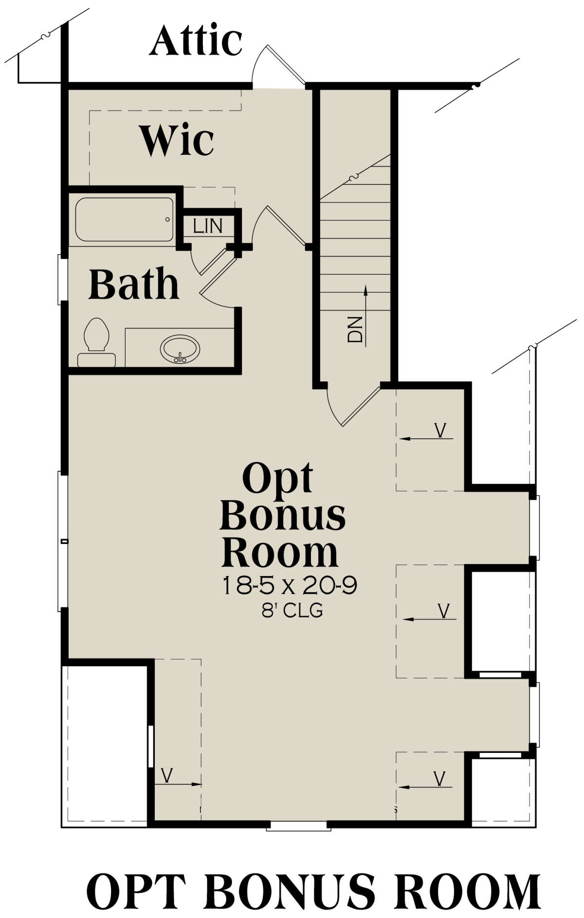 Optional Bonus Room for House Plan #009-00001