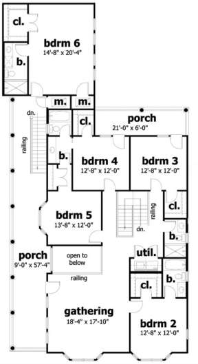Second Floor for House Plan #028-00019
