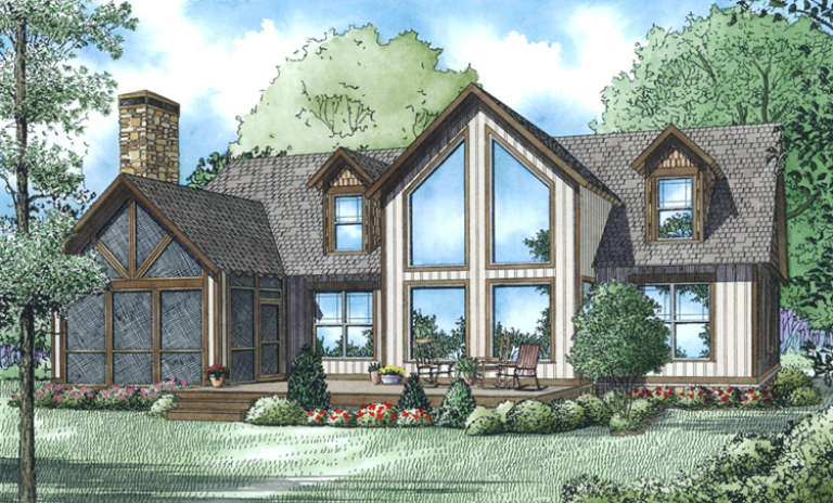 Mountain Rustic House Plan #110-01029 Elevation Photo