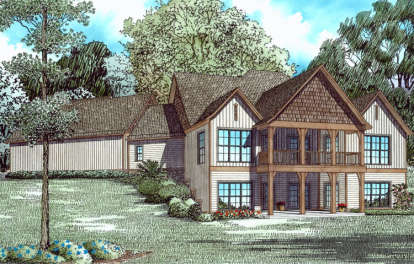 Lake Front House Plan #110-01031 Elevation Photo