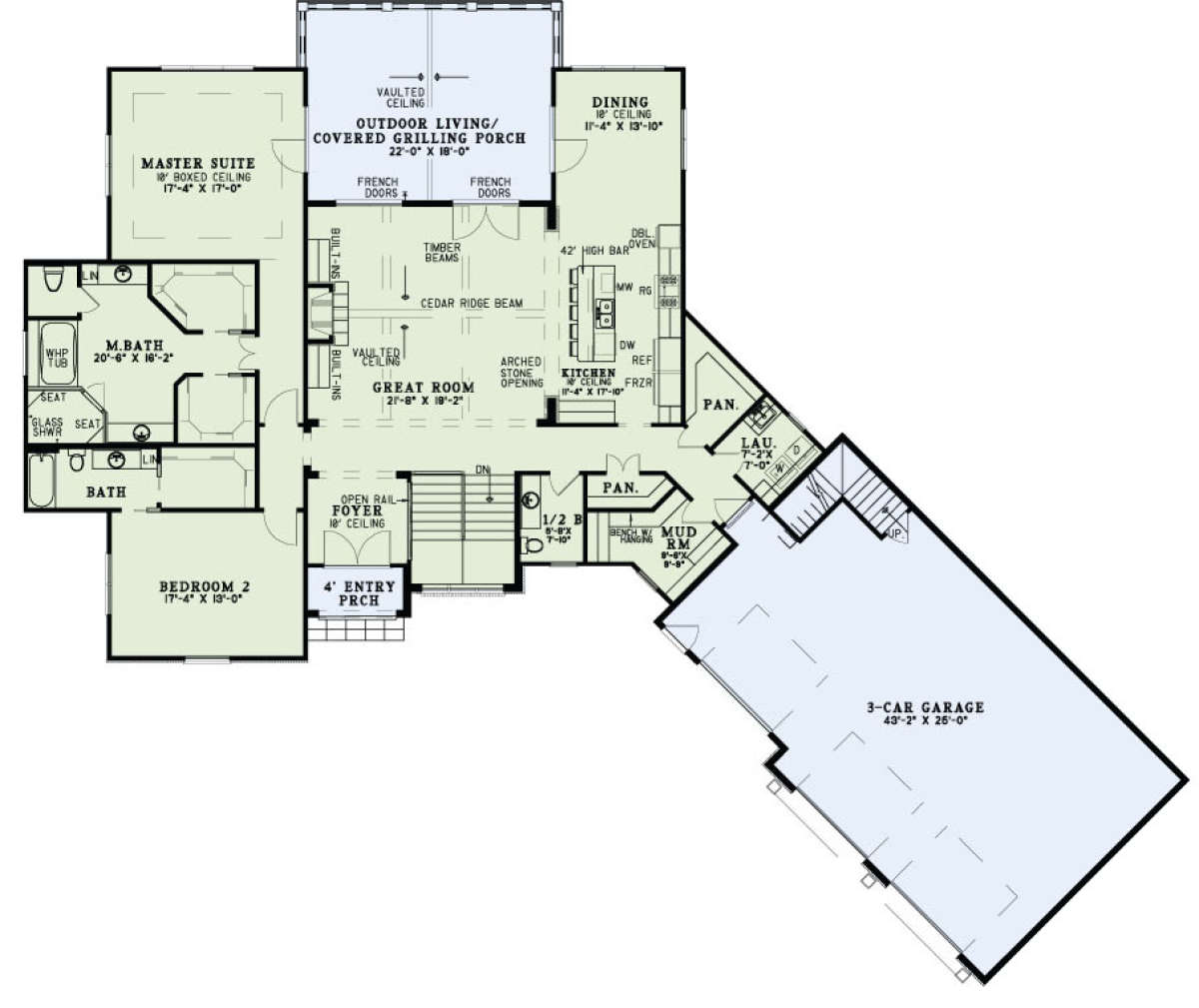 Main Floor Plan for House Plan #110-01031