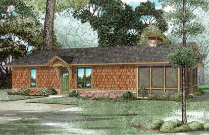 Cabin House Plan #110-01035 Elevation Photo