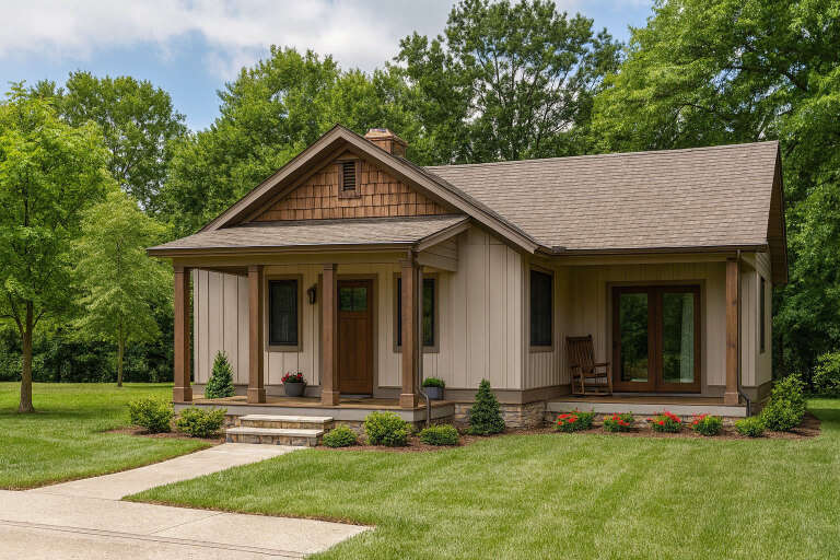 House Plan House Plan #17014 Angled Front Elevation