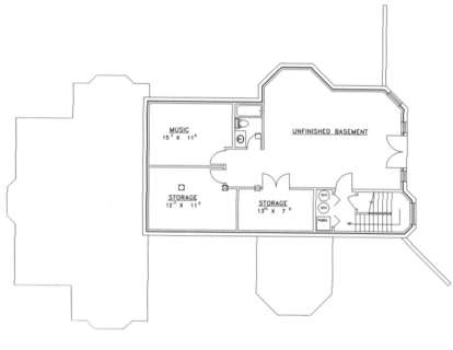 Basement Floor for House Plan #039-00361