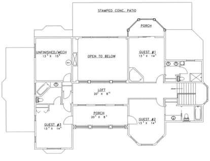 Second Floor for House Plan #039-00361
