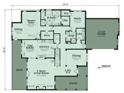 Main Floor Plan for House Plan #009-00255