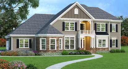 Traditional House Plan #009-00256 Elevation Photo