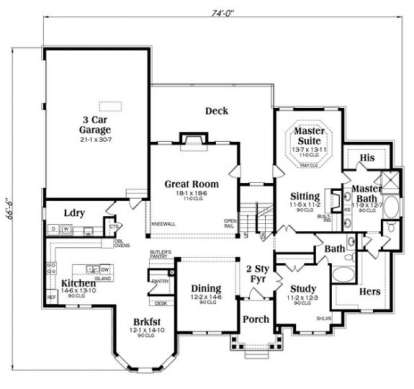 Main Floor Plan for House Plan #009-00256