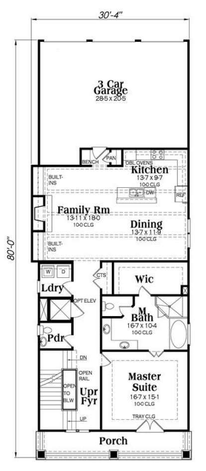 Main Floor Plan for House Plan #009-00257