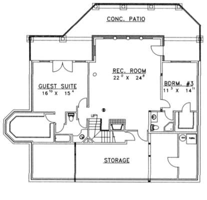 Basement Floor for House Plan #039-00362