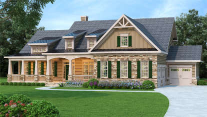 Country House Plan #009-00261 Elevation Photo