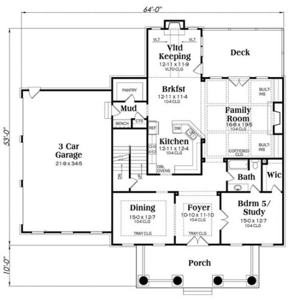 Main Floor Plan for House Plan #009-00262