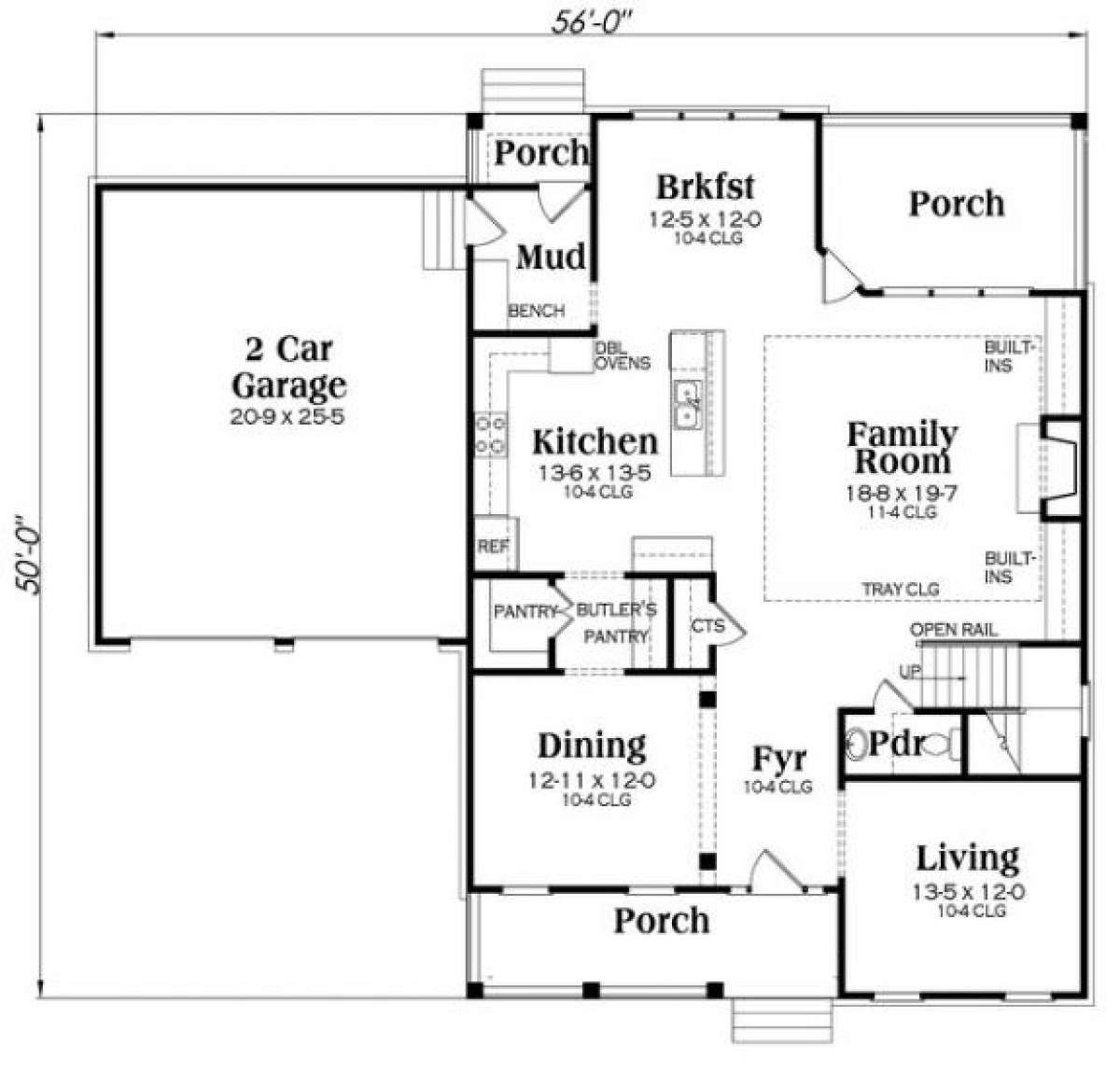 Main Floor Plan for House Plan #009-00267