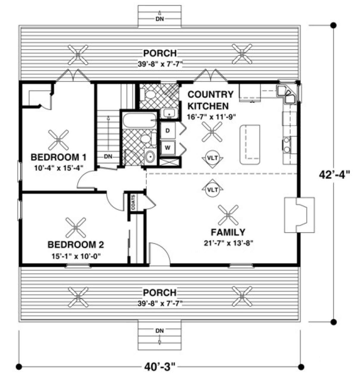 Main Floor Plan for House Plan #036-00172