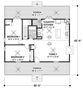 Main Floor Plan for House Plan #036-00172
