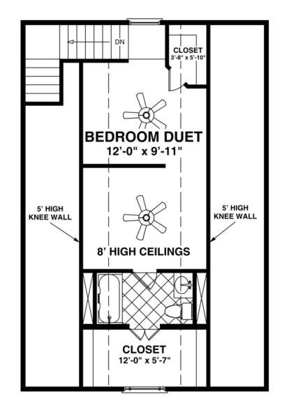 Upper Floor Plan for House Plan #036-00173
