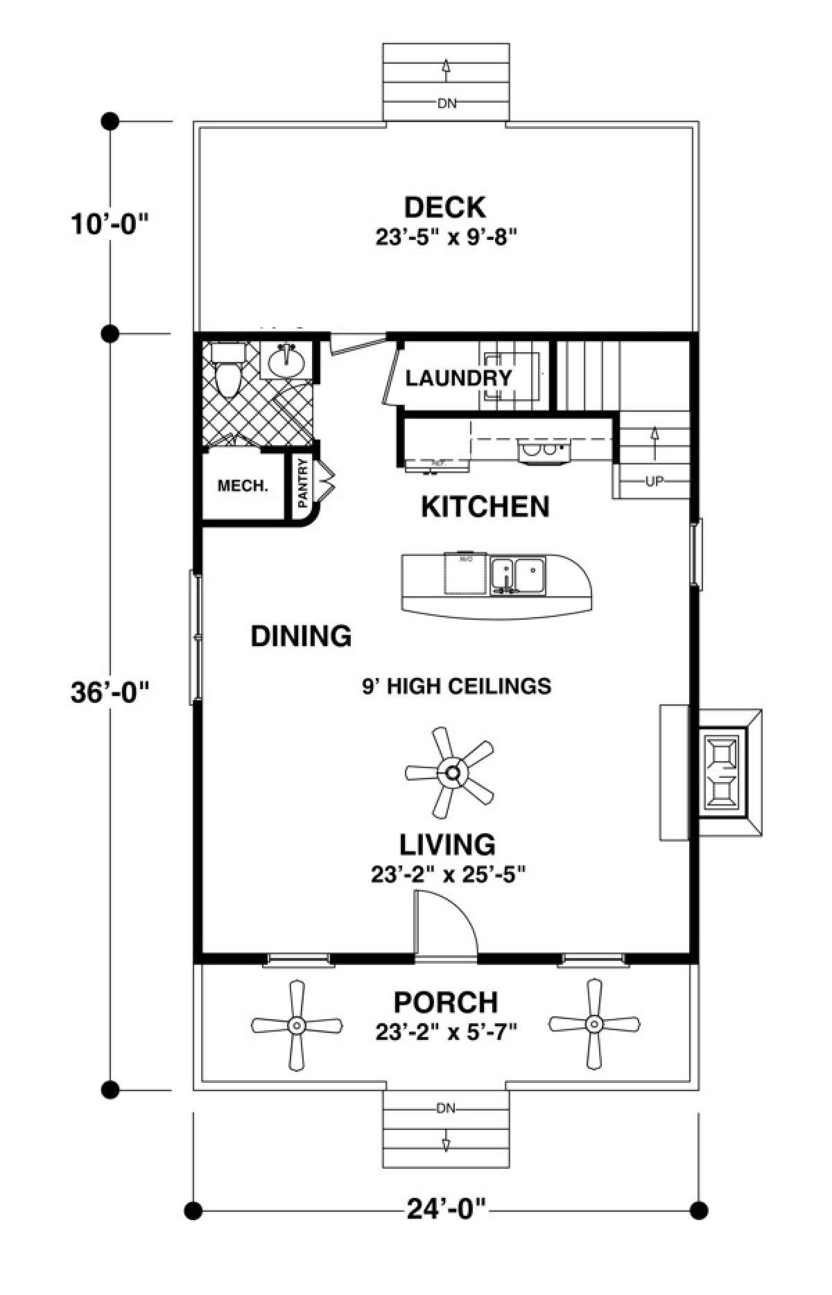 Main Floor Plan for House Plan #036-00174
