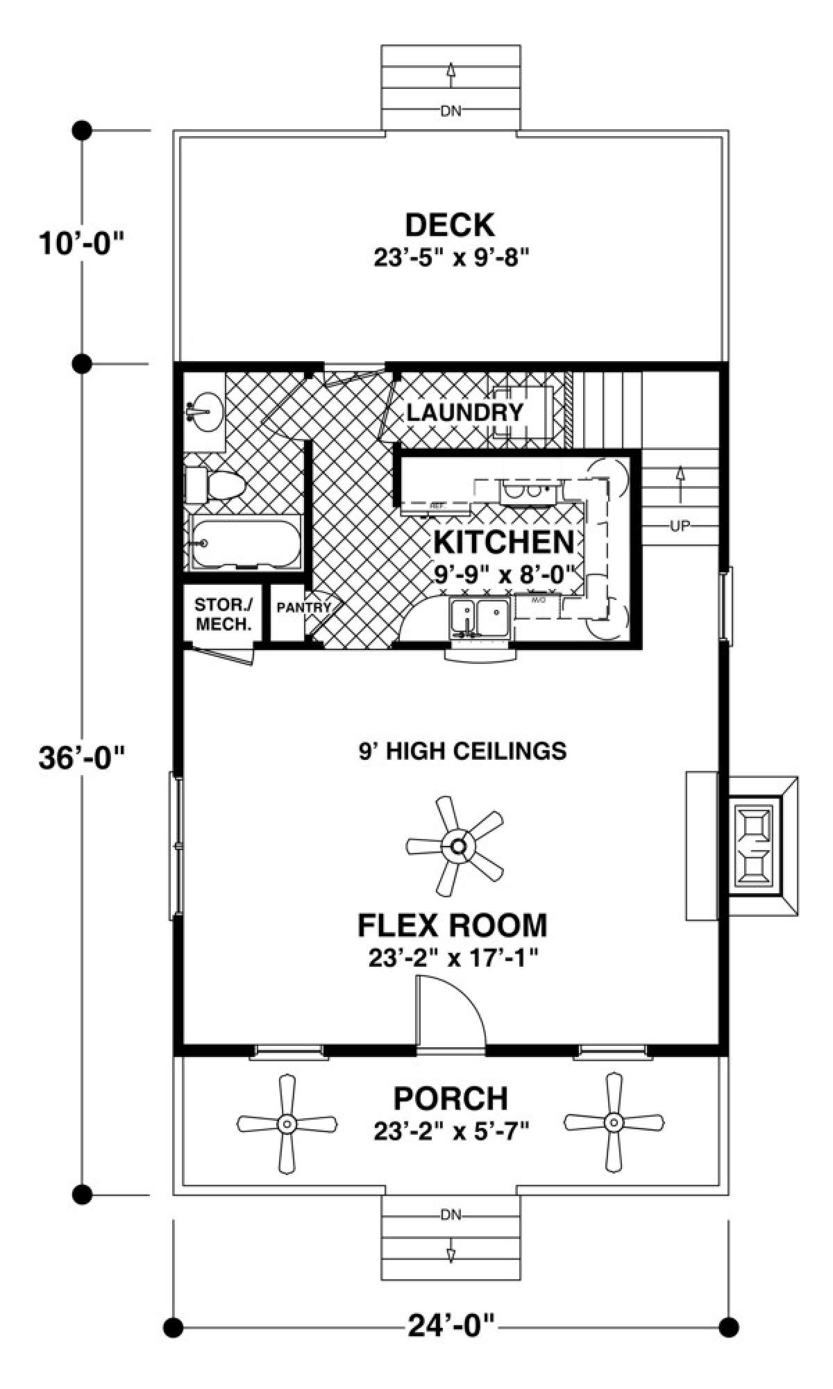 Main Floor Plan for House Plan #036-00175