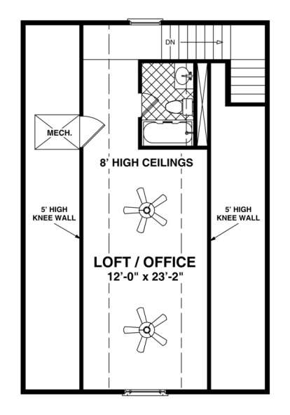 Upper Floor Plan for House Plan #036-00175