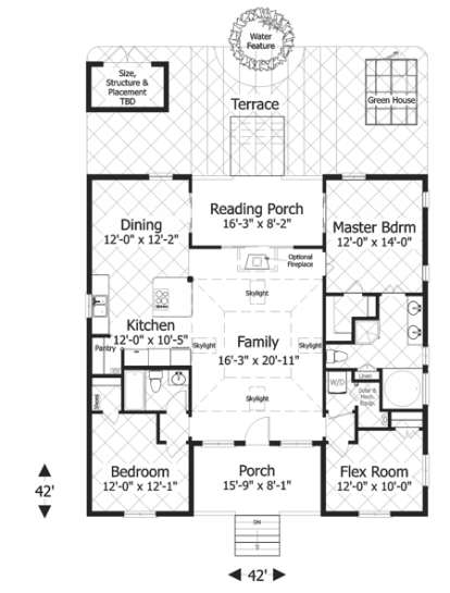 Main Floor Plan for House Plan #036-00177