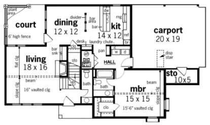 Floorplan 1 for House Plan #048-00078