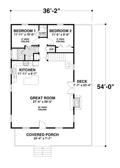 Main Floor Plan for House Plan #036-00183