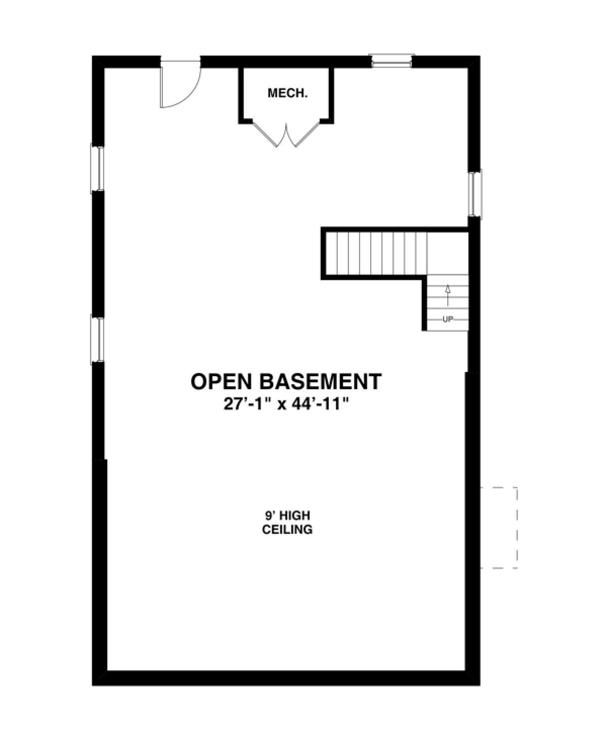 Basement Floor Plan for House Plan #036-00183