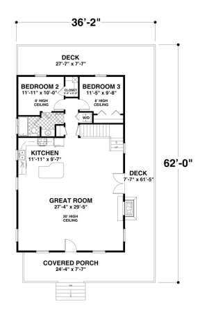 Main Floor Plan for House Plan #036-00184