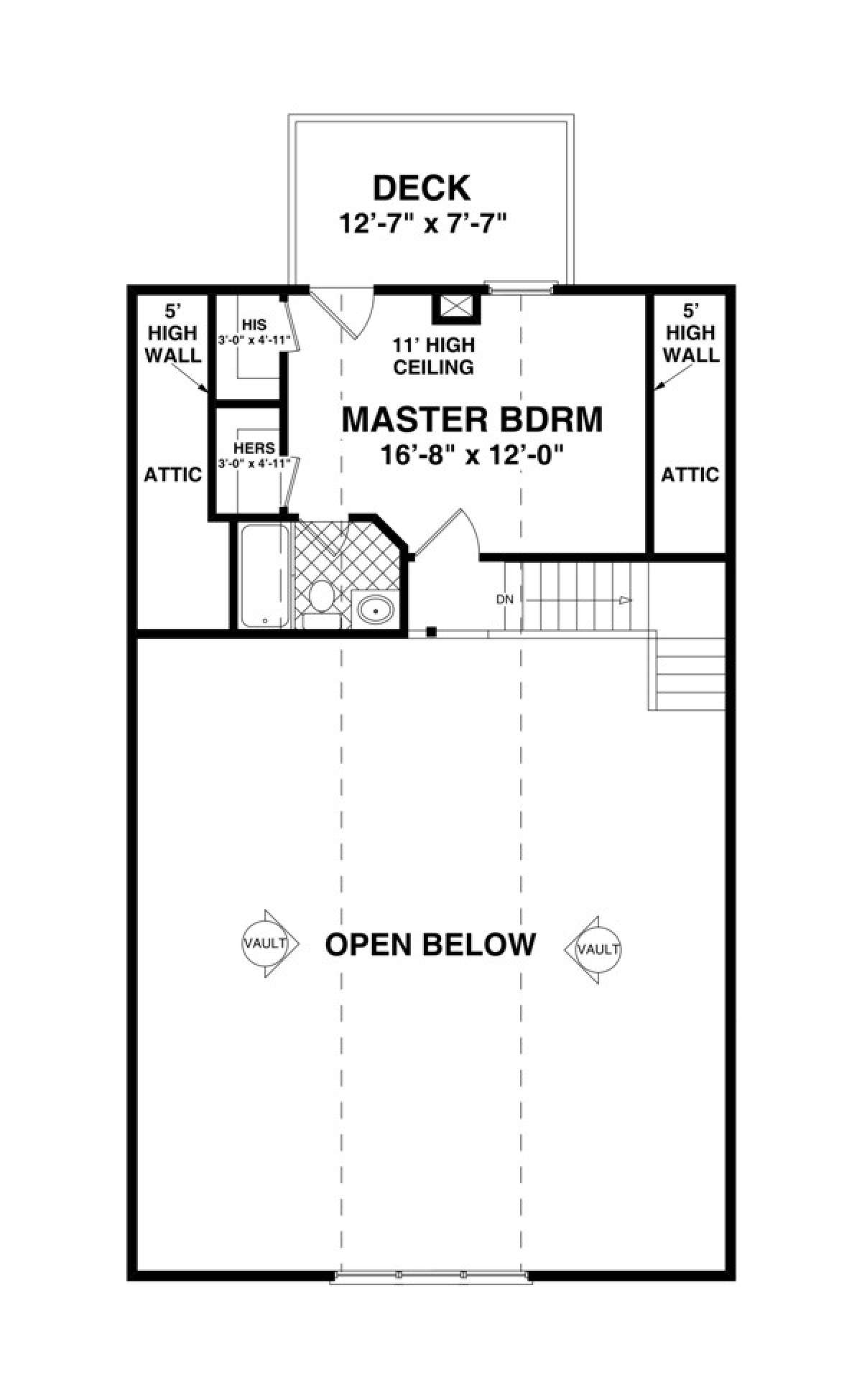 Upper Floor Plan for House Plan #036-00184