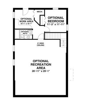 Basement Floor Plan for House Plan #036-00184