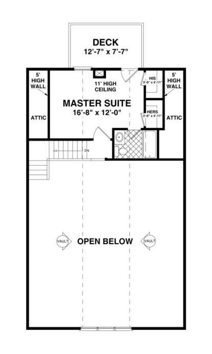Upper Floor Plan for House Plan #036-00185