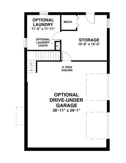 Basement Floor Plan for House Plan #036-00185