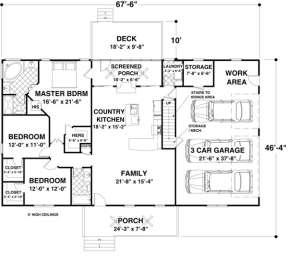Main Floor Plan for House Plan #036-00187