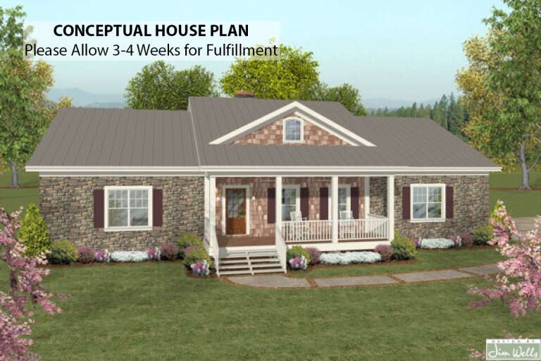 Southern House Plan #036-00188 Elevation Photo