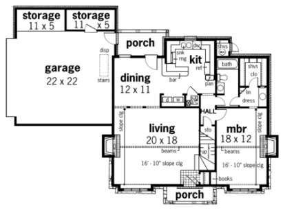 Floorplan 1 for House Plan #048-00079