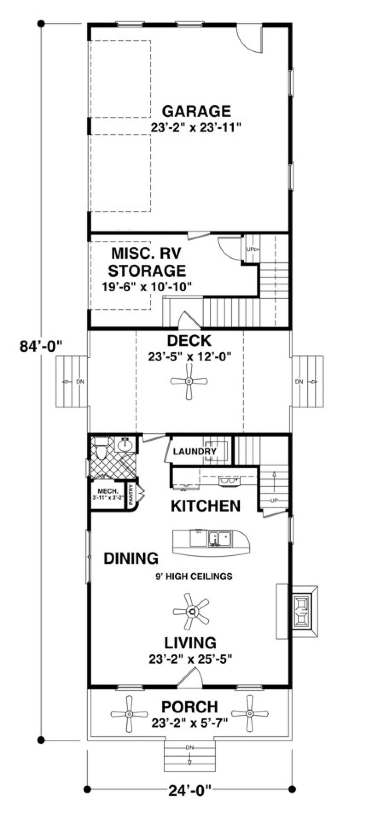 Main Floor Plan for House Plan #036-00193