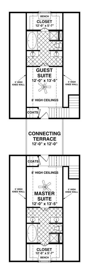 Upper Floor Plan for House Plan #036-00193