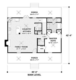 Main Floor Plan for House Plan #036-00195