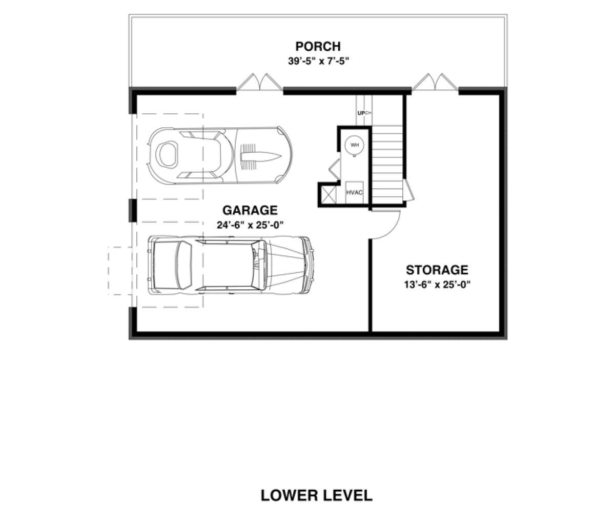 Lower Floor Plan for House Plan #036-00195