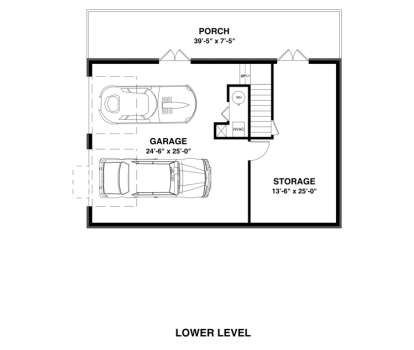 Lower Floor Plan for House Plan #036-00195