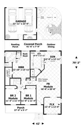 Main Floor Plan for House Plan #036-00199
