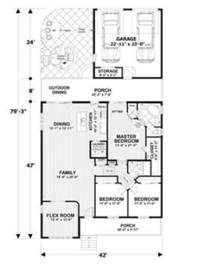 Main Floor Plan for House Plan #036-00201