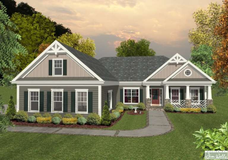 Craftsman House Plan #036-00203 Elevation Photo