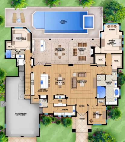Main Floor Plan for House Plan #207-00014
