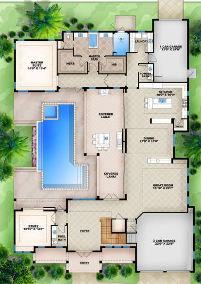 Main Floor Plan for House Plan #207-00015