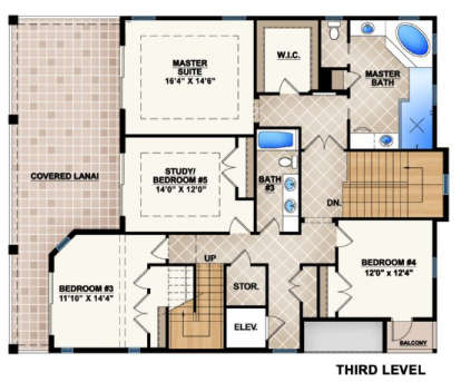 Upper Floor Plan for House Plan #207-00016