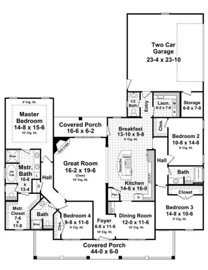 Main Floor Plan for House Plan #348-00250