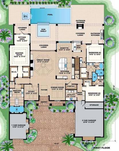 Main Floor Plan for House Plan #1018-00218