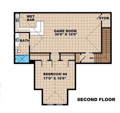 Upper Floor Plan for House Plan #1018-00218