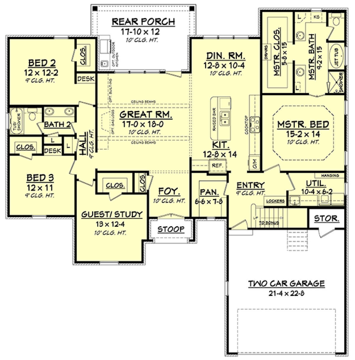 Main Floor Plan for House Plan #041-00125